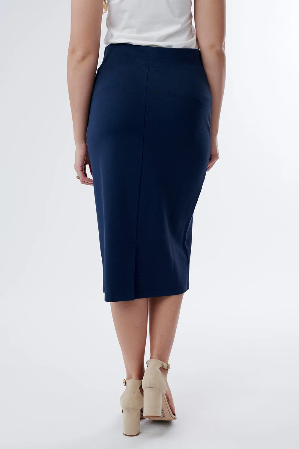 Hailey Midi Pencil Skirt (Navy)