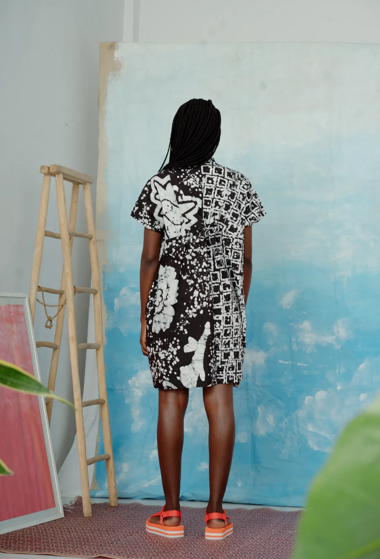 Hand Dyed Bata Dress in 2 Party System