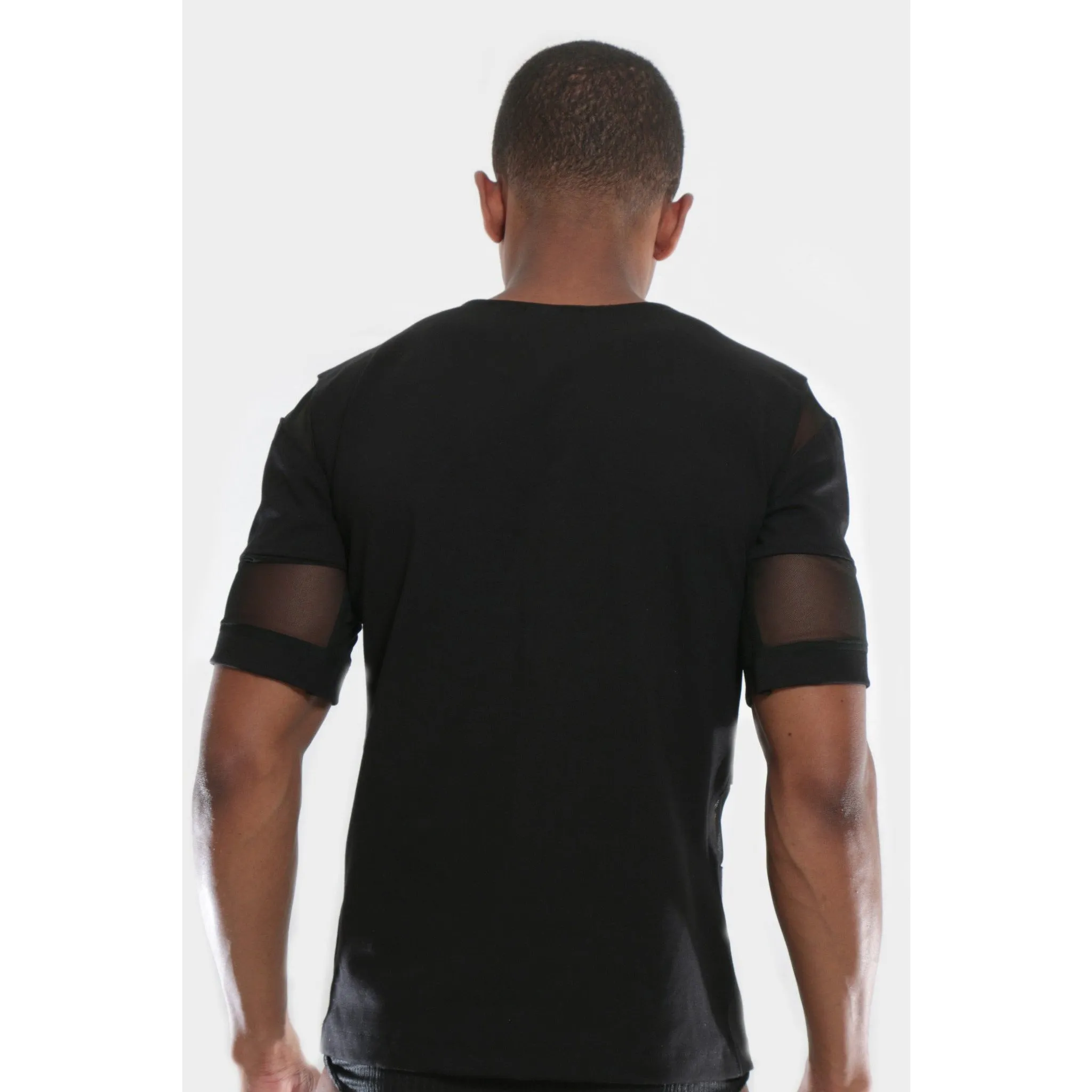 High quality Luxury T-shirt with see through mesh