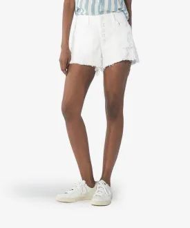 Jane High Rise Short Patch Front w/Expo Button Fray Hem