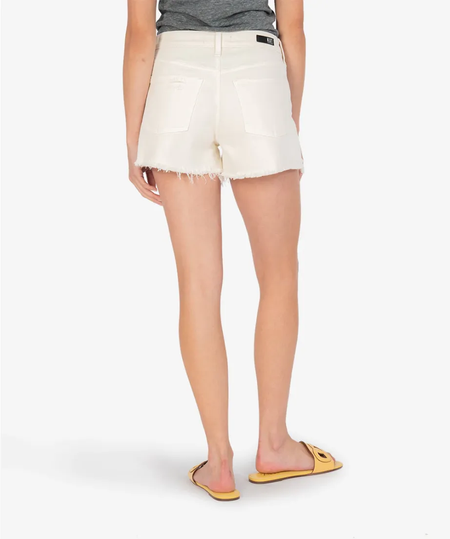 Jane High Rise Short w/Exposed Button Fray Hem