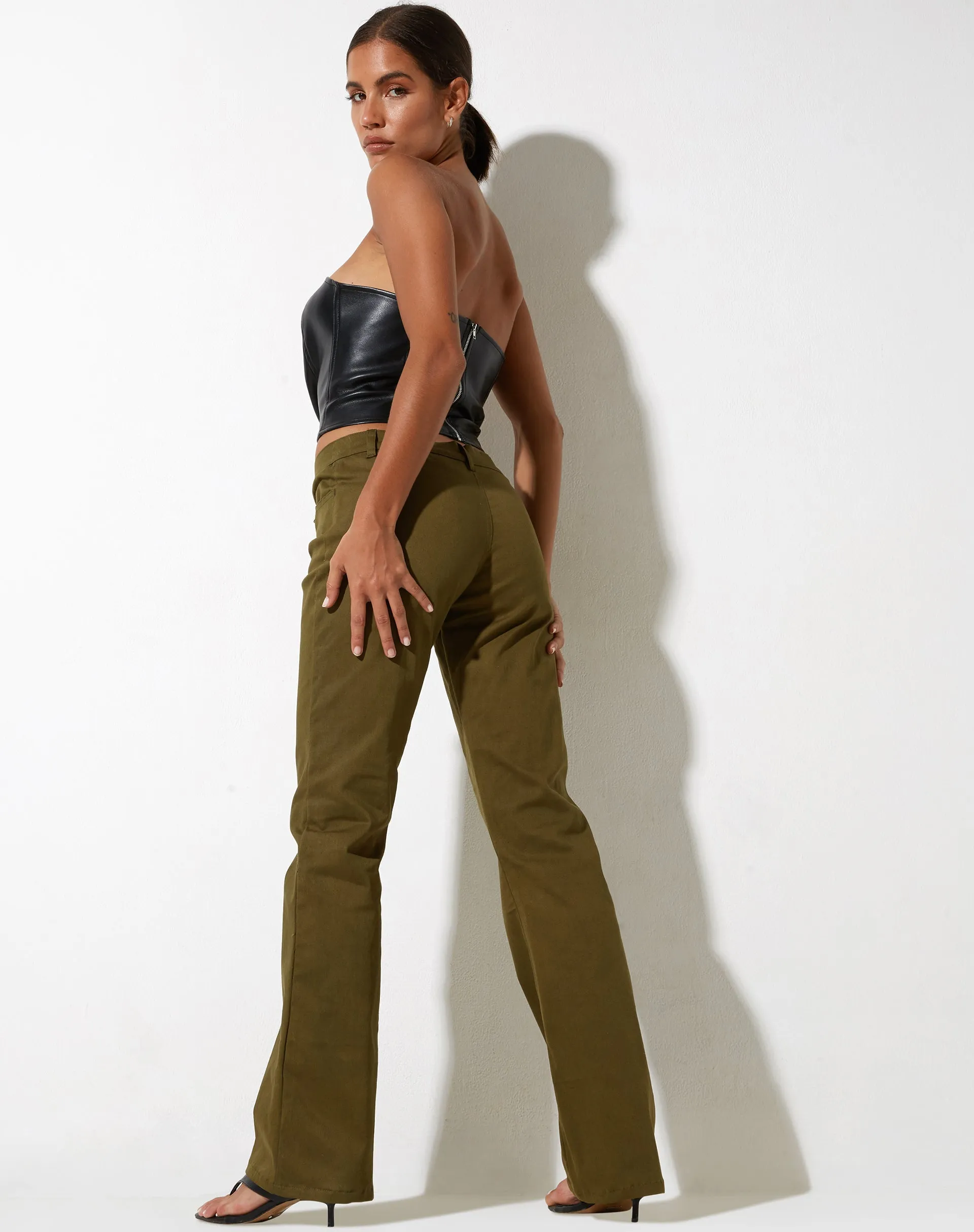 Jopan Trouser in Twill Dark Olive