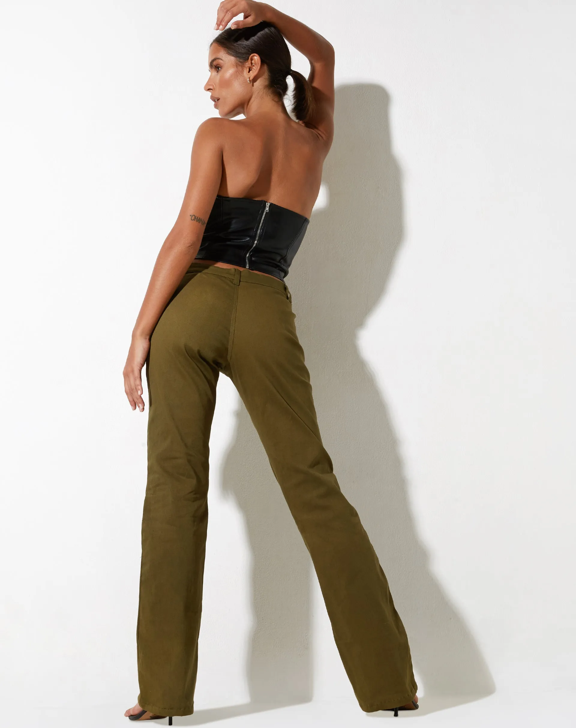 Jopan Trouser in Twill Dark Olive