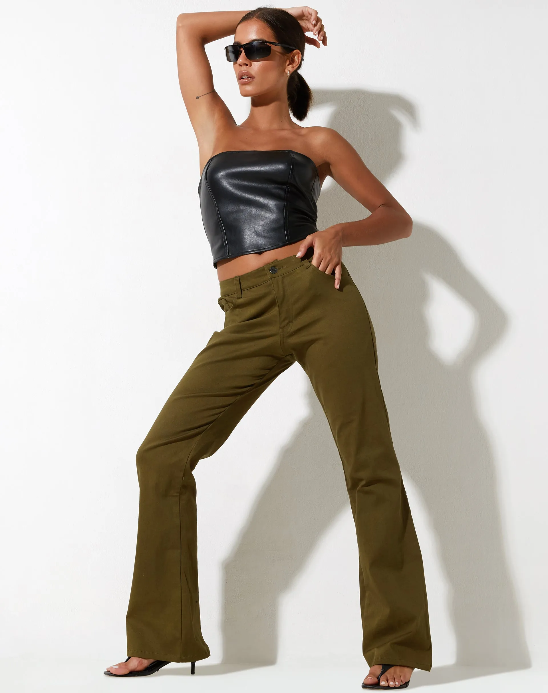 Jopan Trouser in Twill Dark Olive