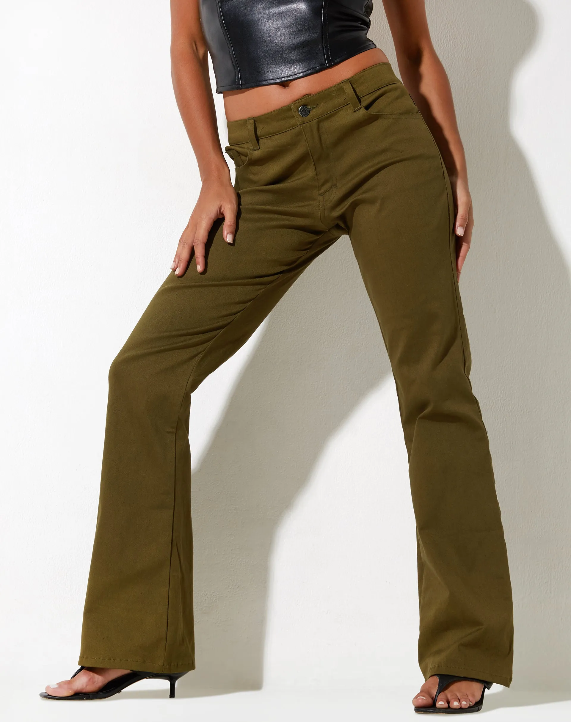 Jopan Trouser in Twill Dark Olive