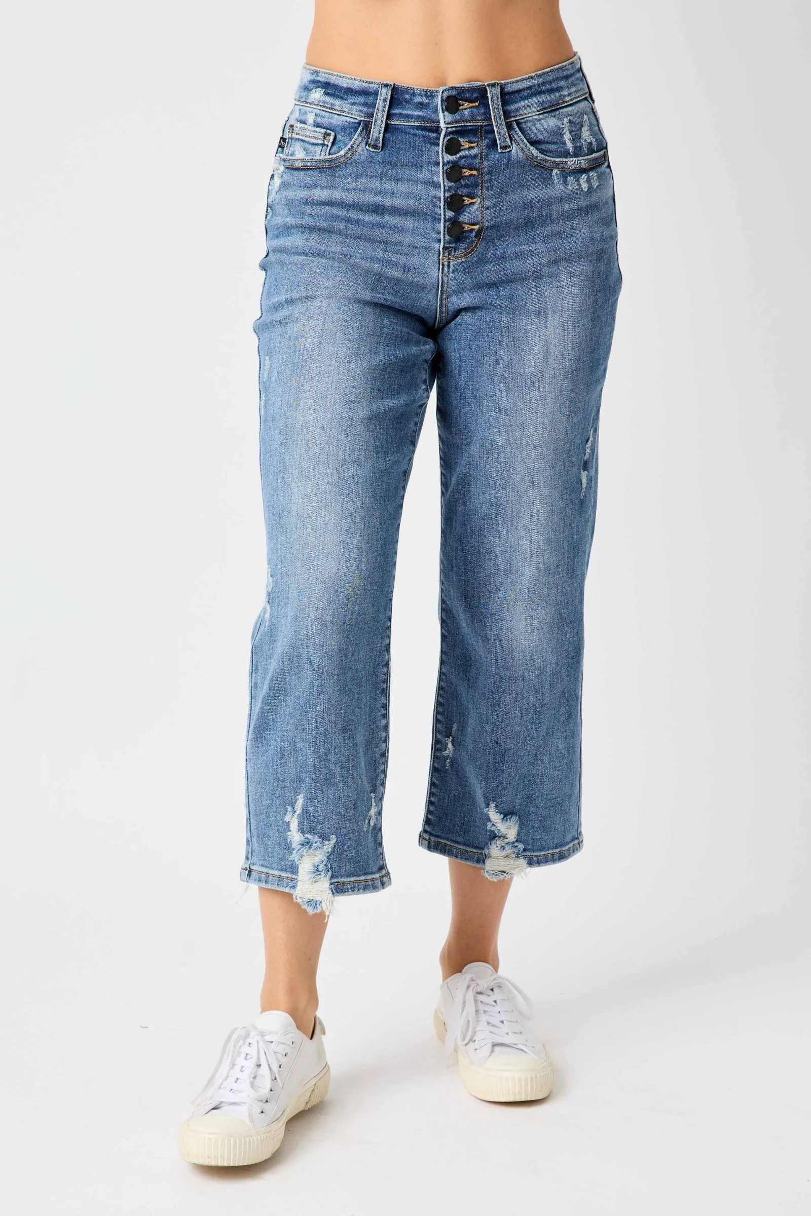 Judy Blue High Waist Wide Leg Capri