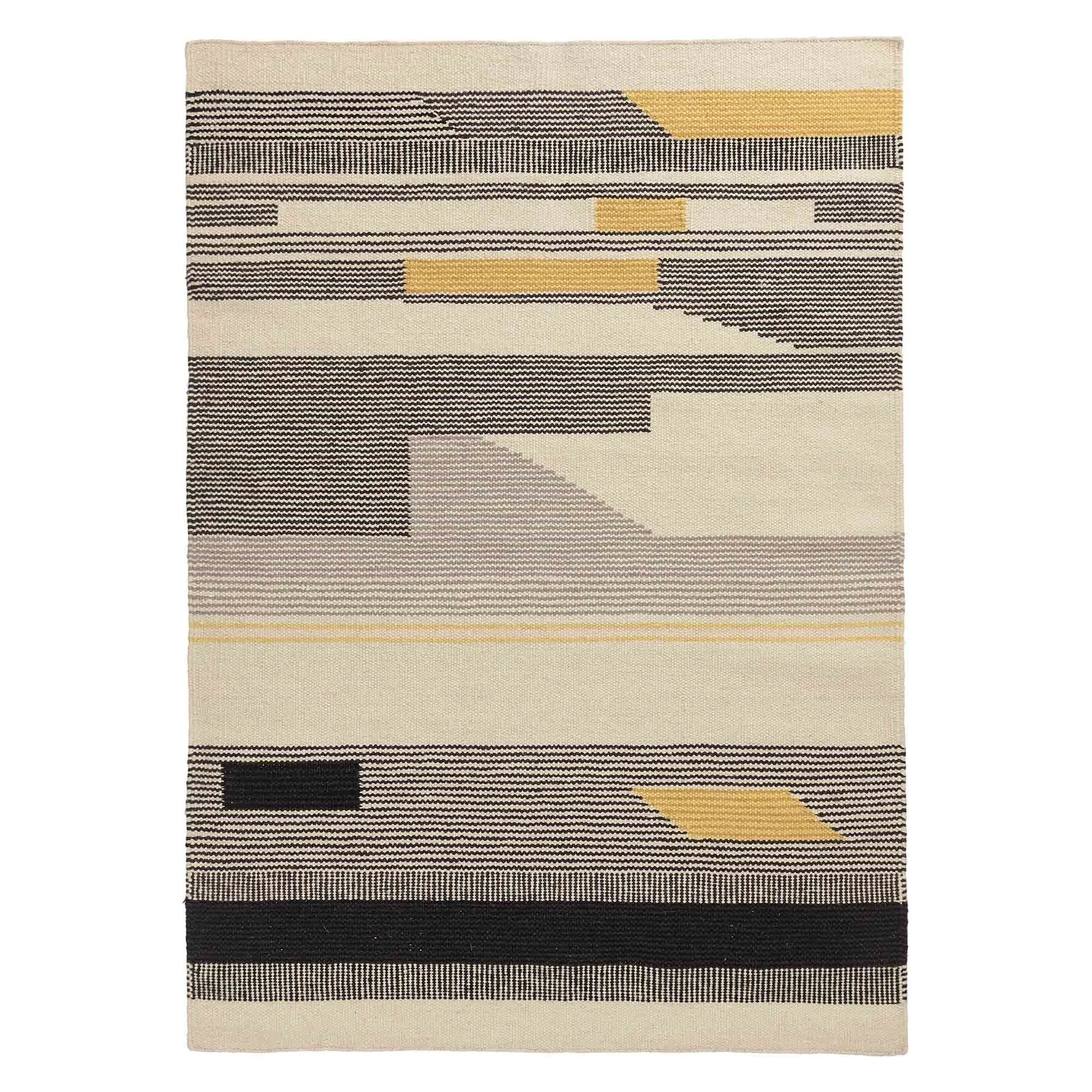 Kovalam Rug [Black/Bright mustard/Natural white]