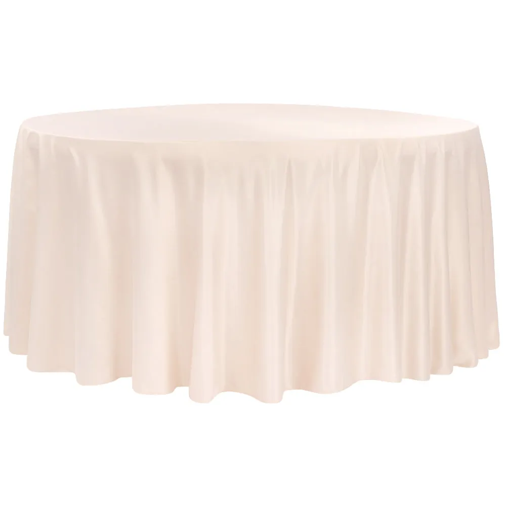 Lamour Satin 132" Round Tablecloth - Blush/Rose Gold