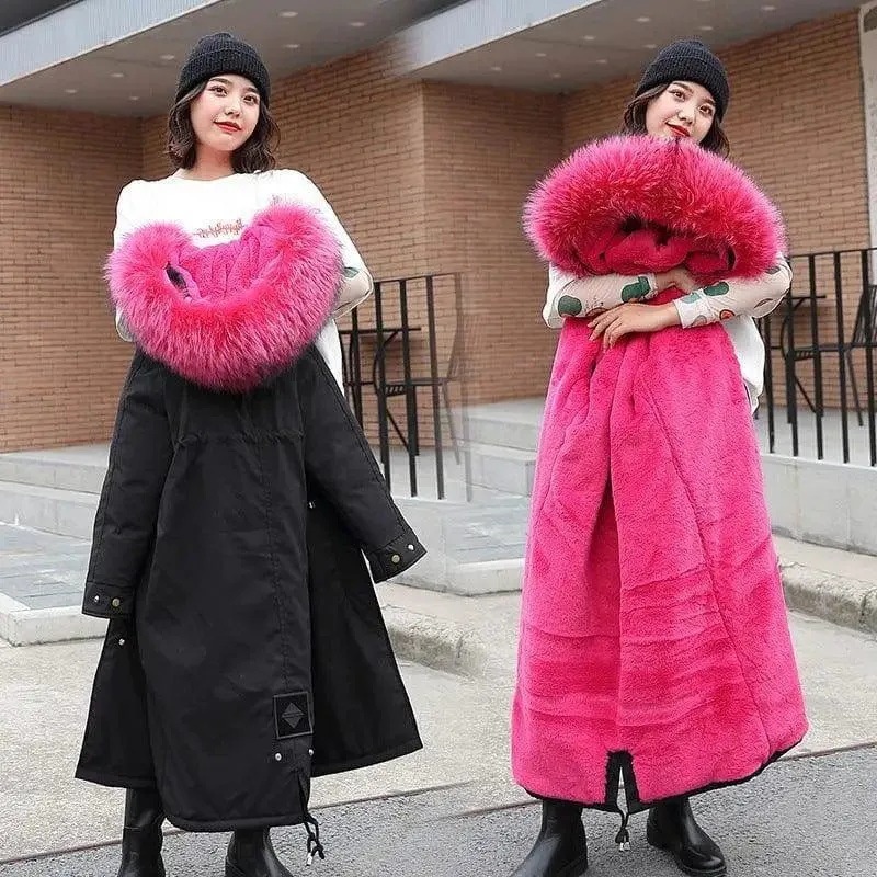 Large fur collar down padded jacket