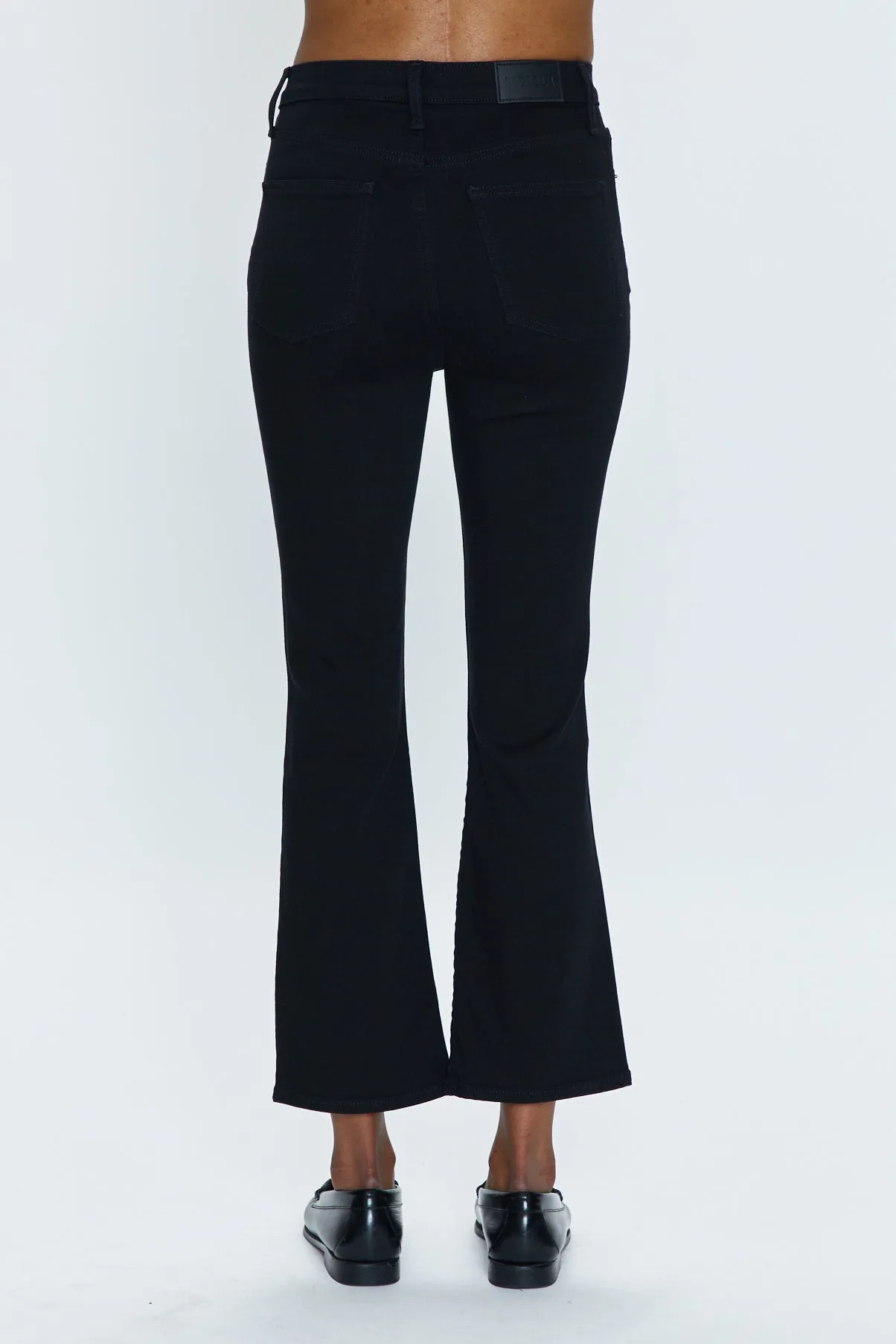 Lennon Dark Vinyl High Rise Crop Boot Jean