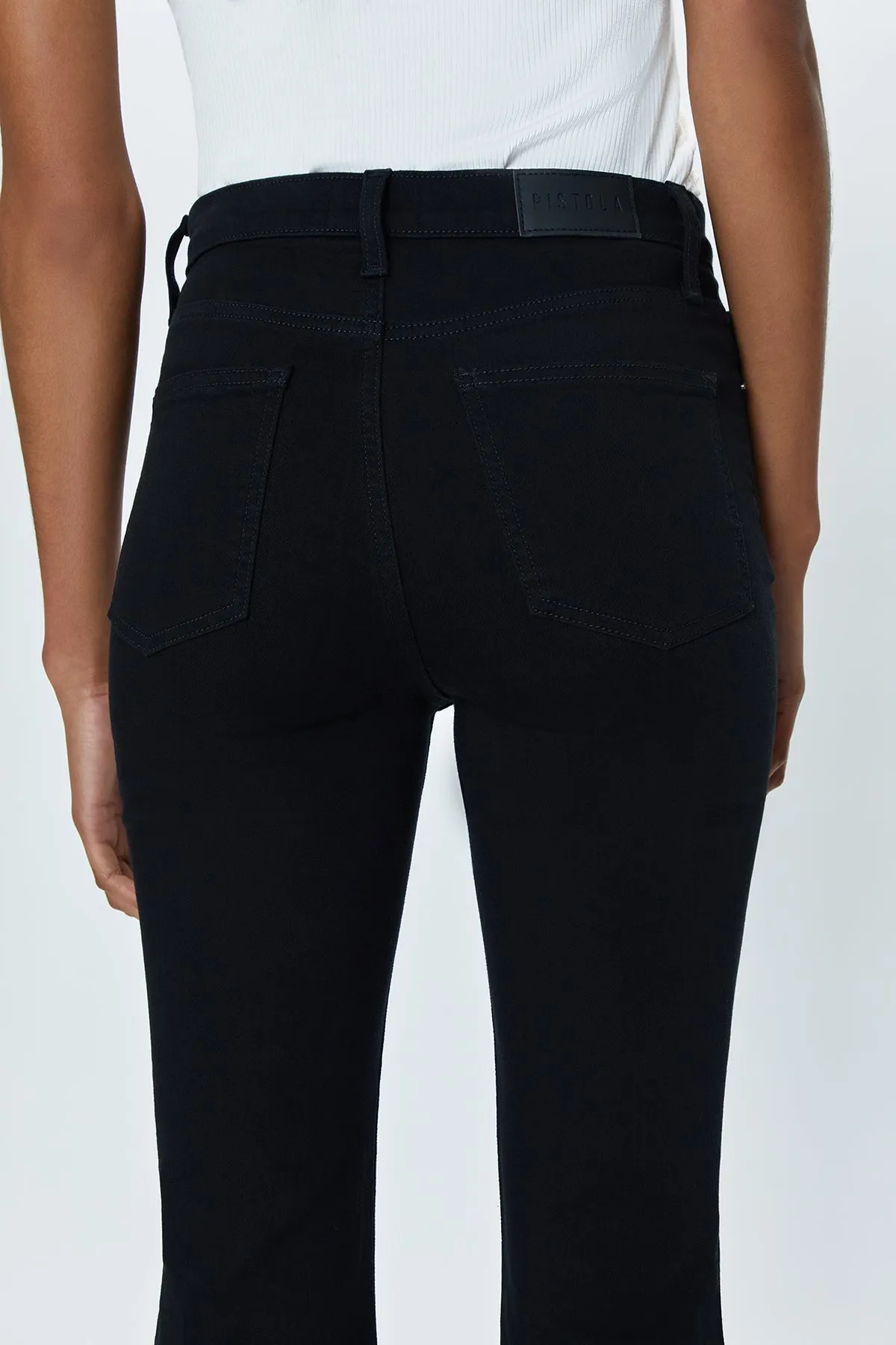Lennon Dark Vinyl High Rise Crop Boot Jean