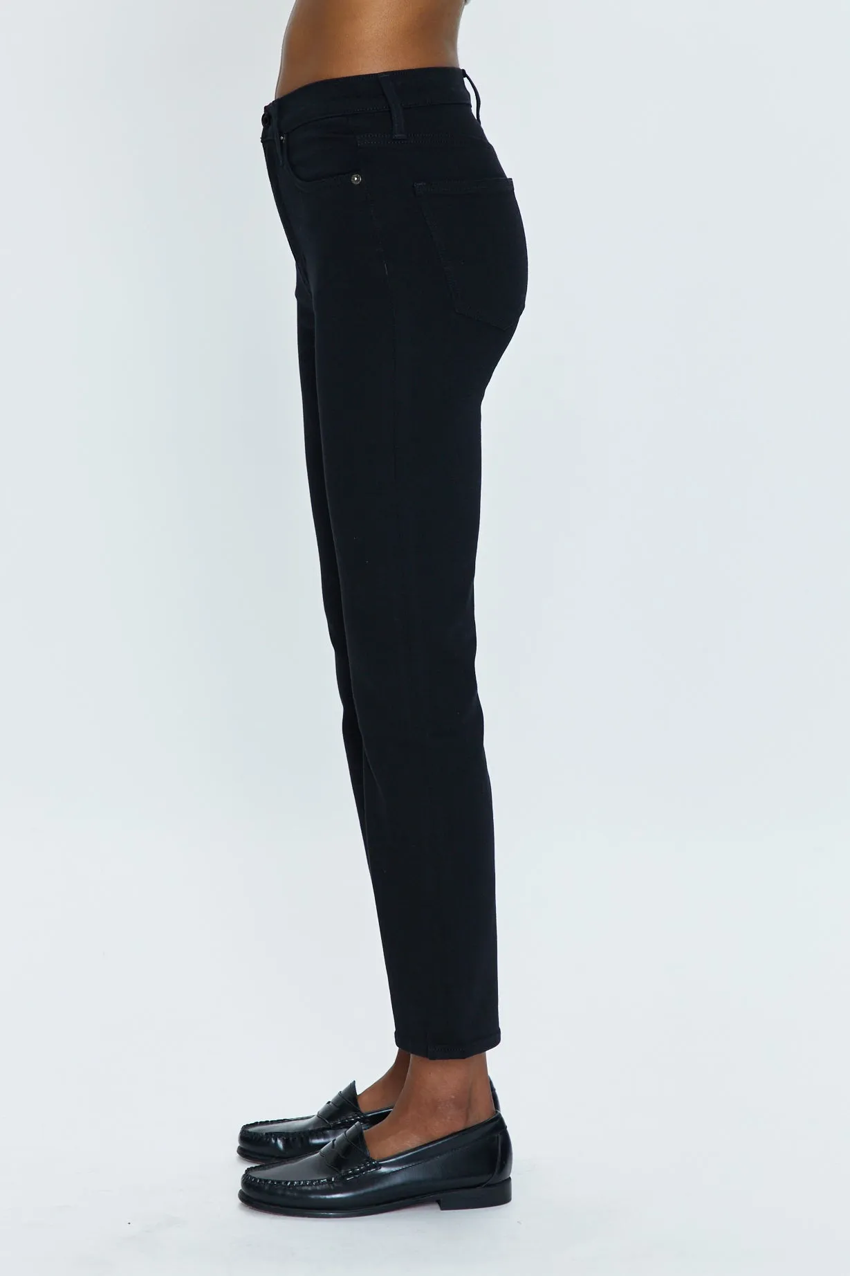 Lennon Dark Vinyl High Rise Crop Boot Jean