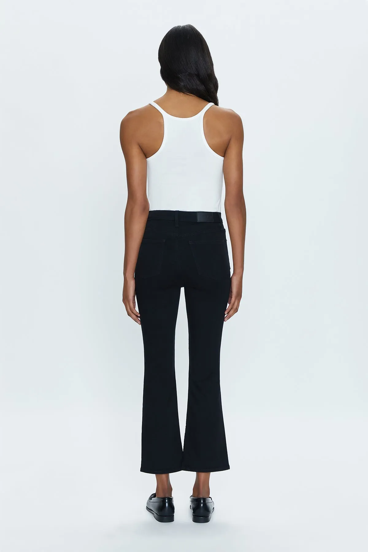 Lennon Dark Vinyl High Rise Crop Boot Jean