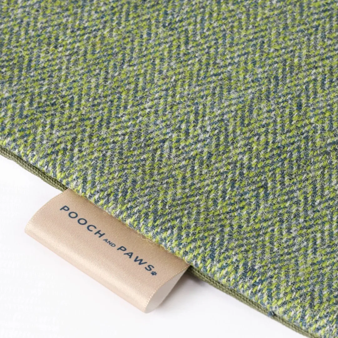Luxury Dog Cushion Bed in Herringbone Tweed