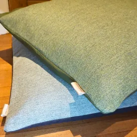 Luxury Dog Cushion Bed in Herringbone Tweed