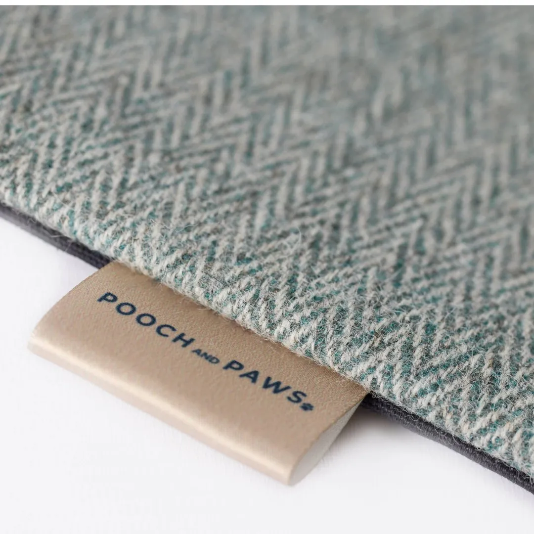 Luxury Dog Cushion Bed in Herringbone Tweed