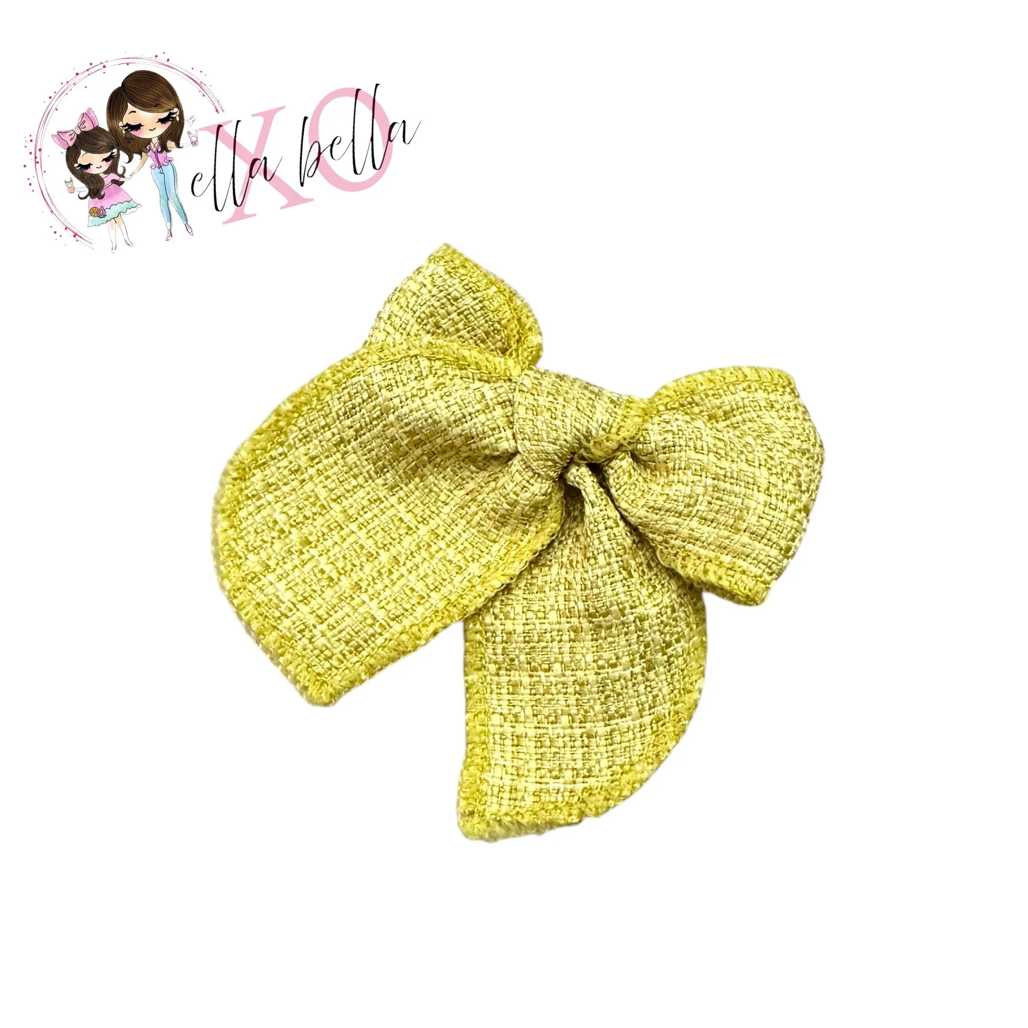 Mustard Tweed Bow