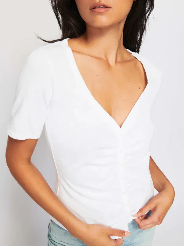 Nation LTD -  Carlotta Femme Button Up in Optic White