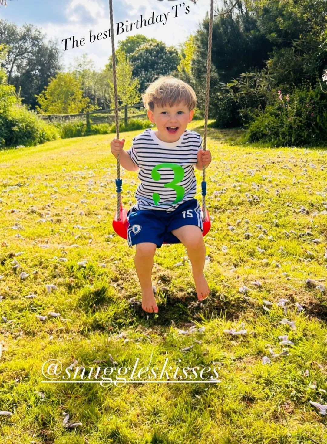 Number 3 Stripe Birthday Tee