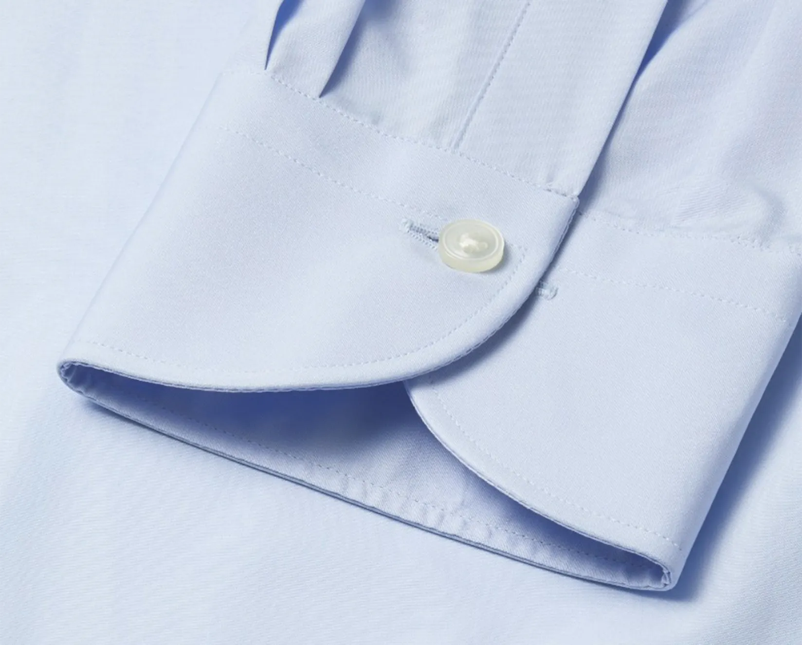 Pale Blue Poplin St James's Collar Classic Fit Single Cuff Shirt