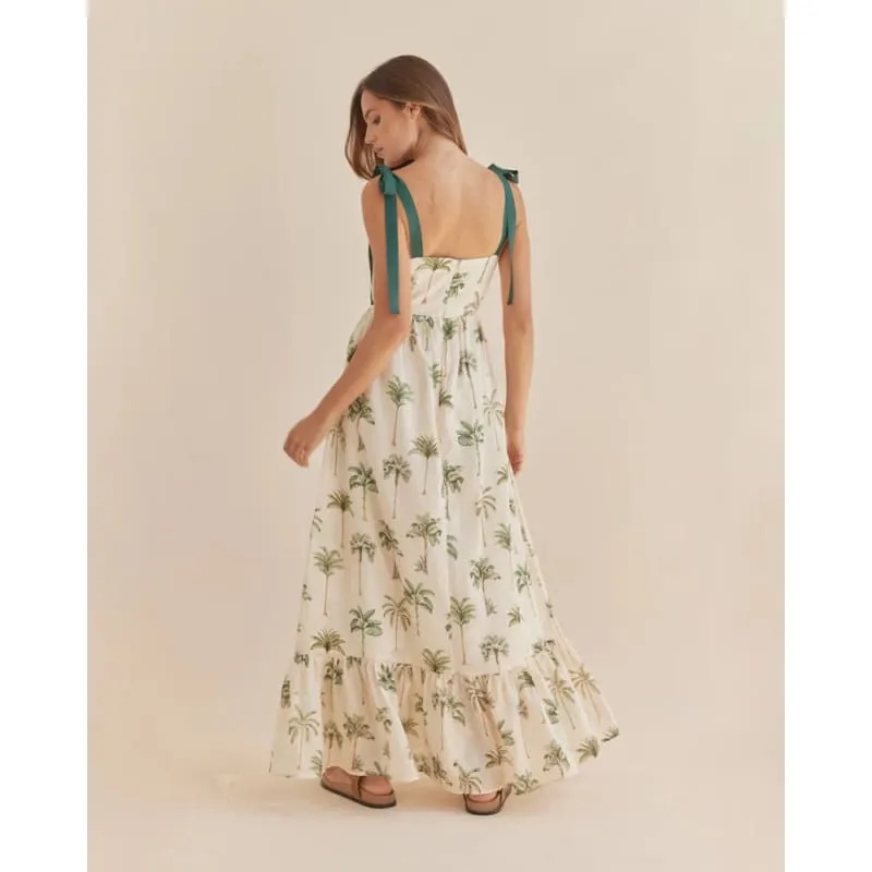 Palma Ramie Tiered Maxi Dress | Palma Print