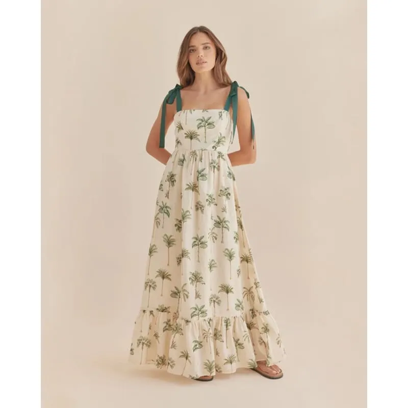 Palma Ramie Tiered Maxi Dress | Palma Print