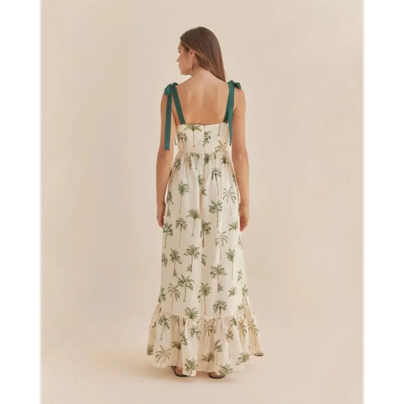 Palma Ramie Tiered Maxi Dress | Palma Print