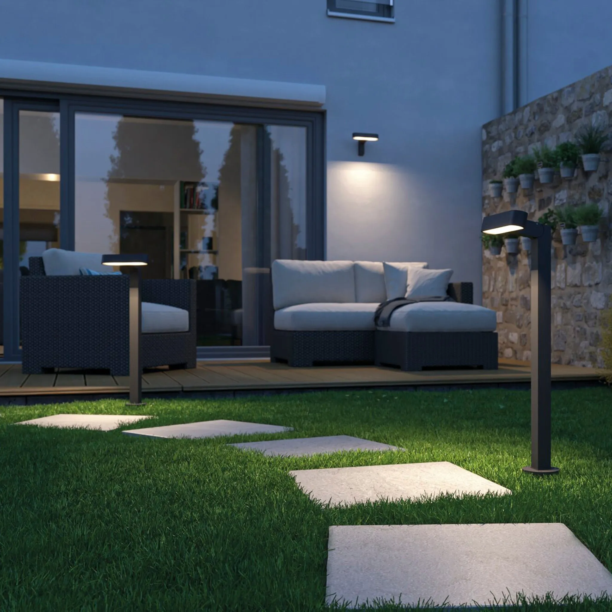 Plug & Shine Outdoor Ito 6W LED  Horizontal Bollard in Anthracite