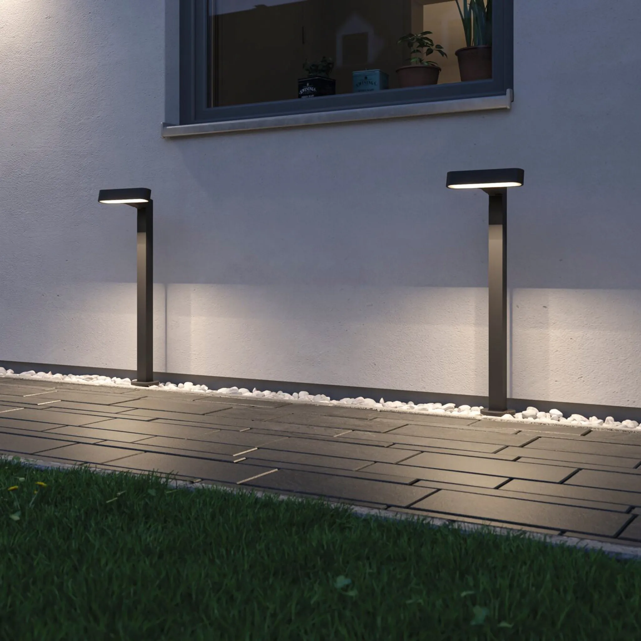 Plug & Shine Outdoor Ito 6W LED  Horizontal Bollard in Anthracite