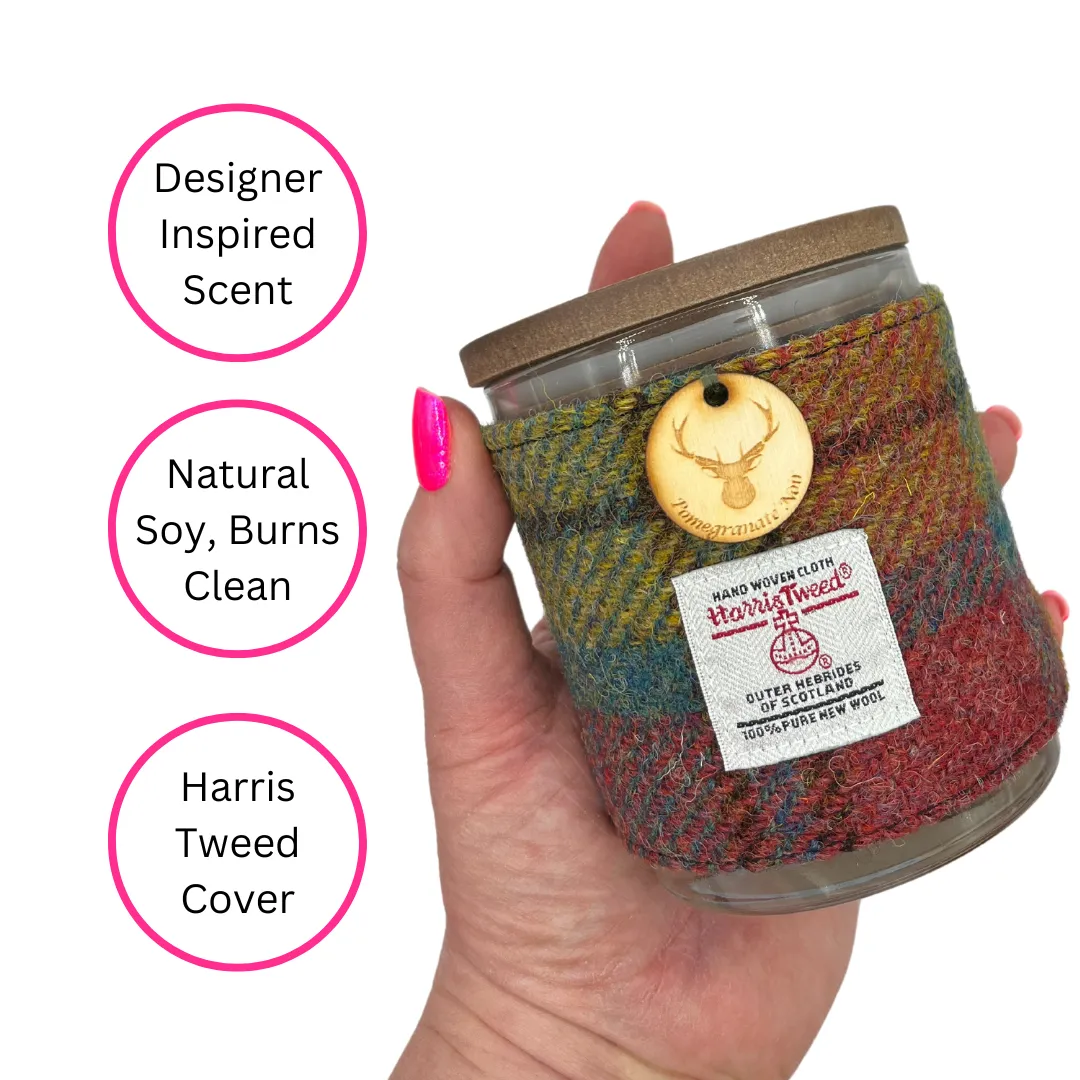 POMEGRANATE NOIR HARRIS TWEED CANDLES