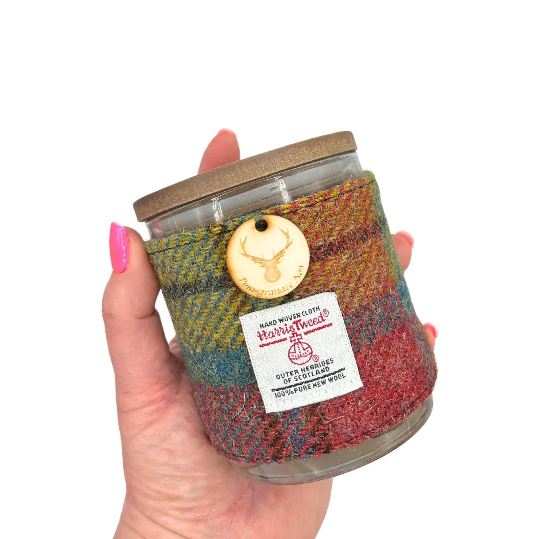 POMEGRANATE NOIR HARRIS TWEED CANDLES