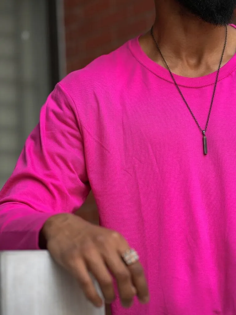 Round Neck Megenta Full Sleeve