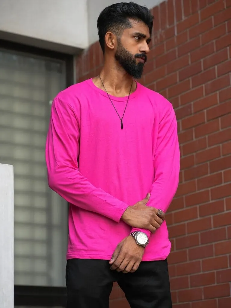 Round Neck Megenta Full Sleeve