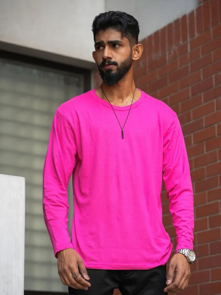 Round Neck Megenta Full Sleeve