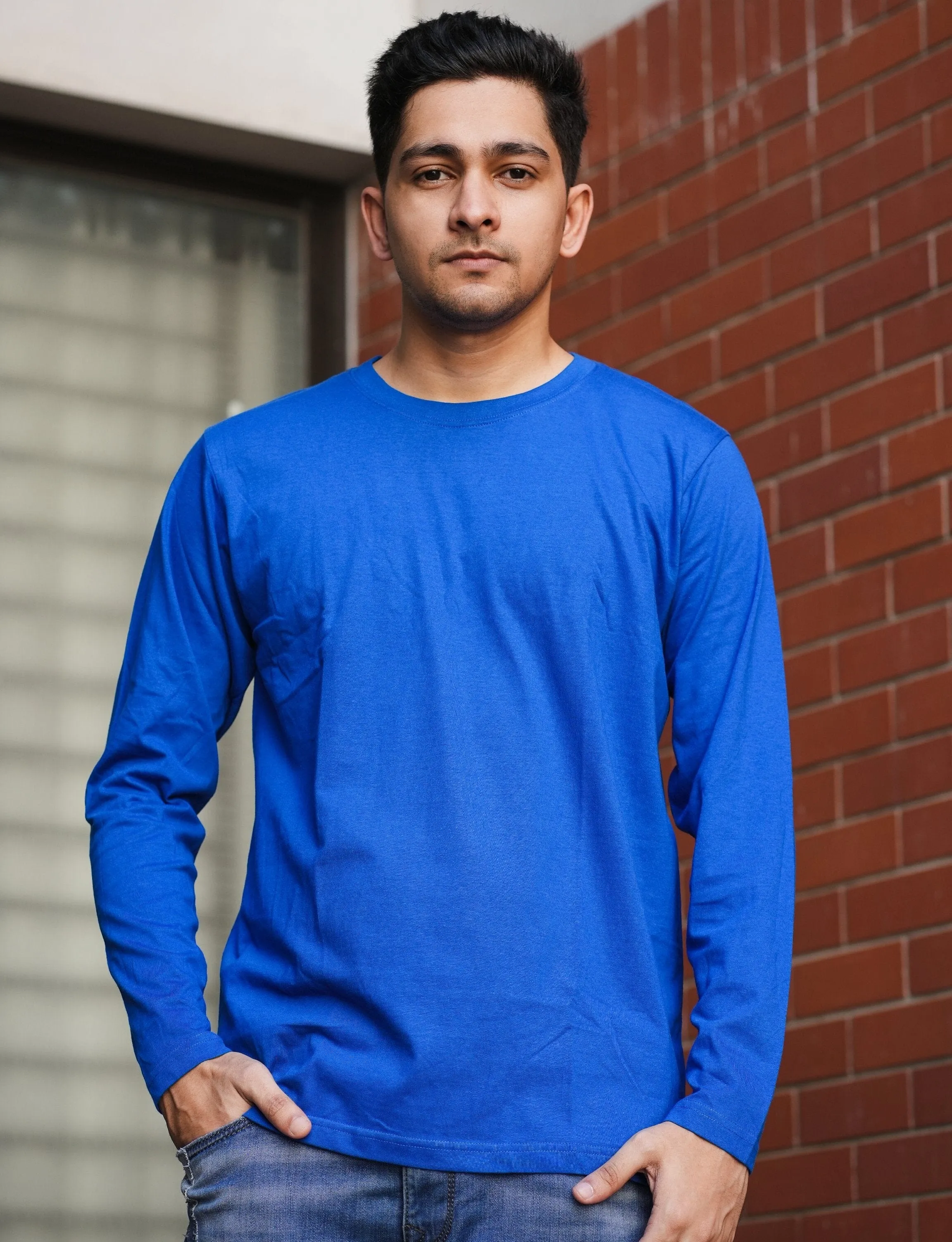 Round Neck Royal Blue Full Sleeve