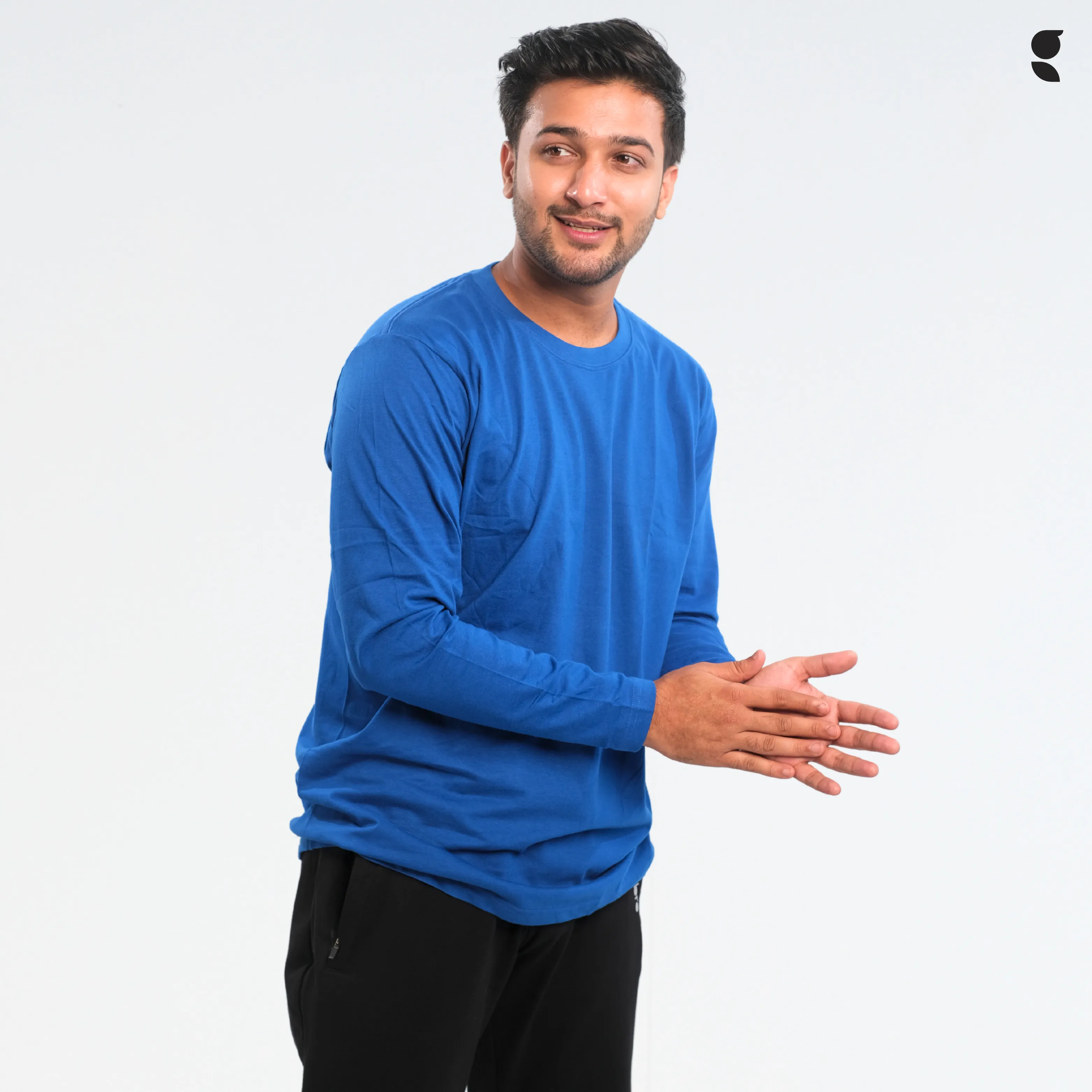 Round Neck Royal Blue Full Sleeve