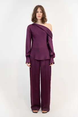 SIMKHAI - Alice One Shoulder Top in Acai