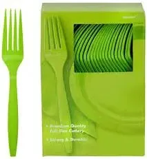Solid Color Plastic Forks - 100/Pack or 600/Case