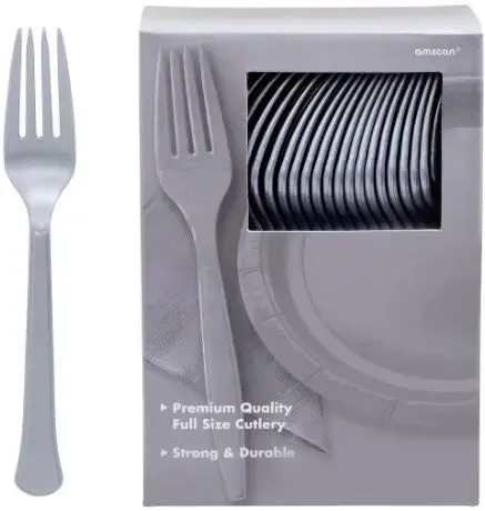 Solid Color Plastic Forks - 100/Pack or 600/Case
