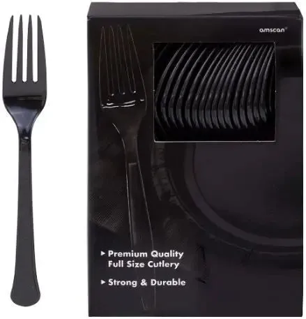Solid Color Plastic Forks - 100/Pack or 600/Case