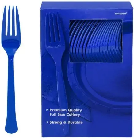 Solid Color Plastic Forks - 100/Pack or 600/Case