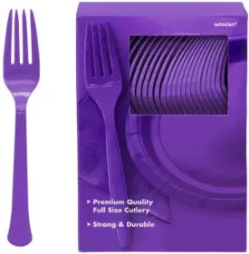 Solid Color Plastic Forks - 100/Pack or 600/Case