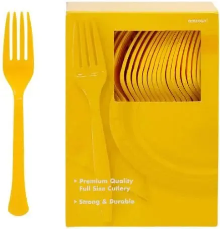 Solid Color Plastic Forks - 100/Pack or 600/Case