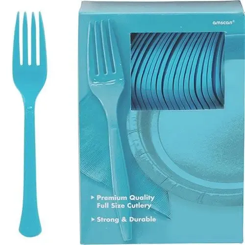 Solid Color Plastic Forks - 100/Pack or 600/Case