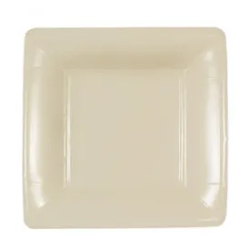 Solid Ivory 7" Square Dinner Paper Plates (Case Qty: 576)