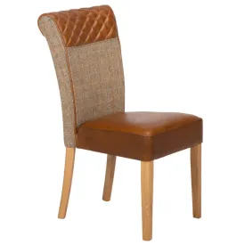 Stamford Dining Chair Gamekeeper Thorn and Brown Cerato Leather