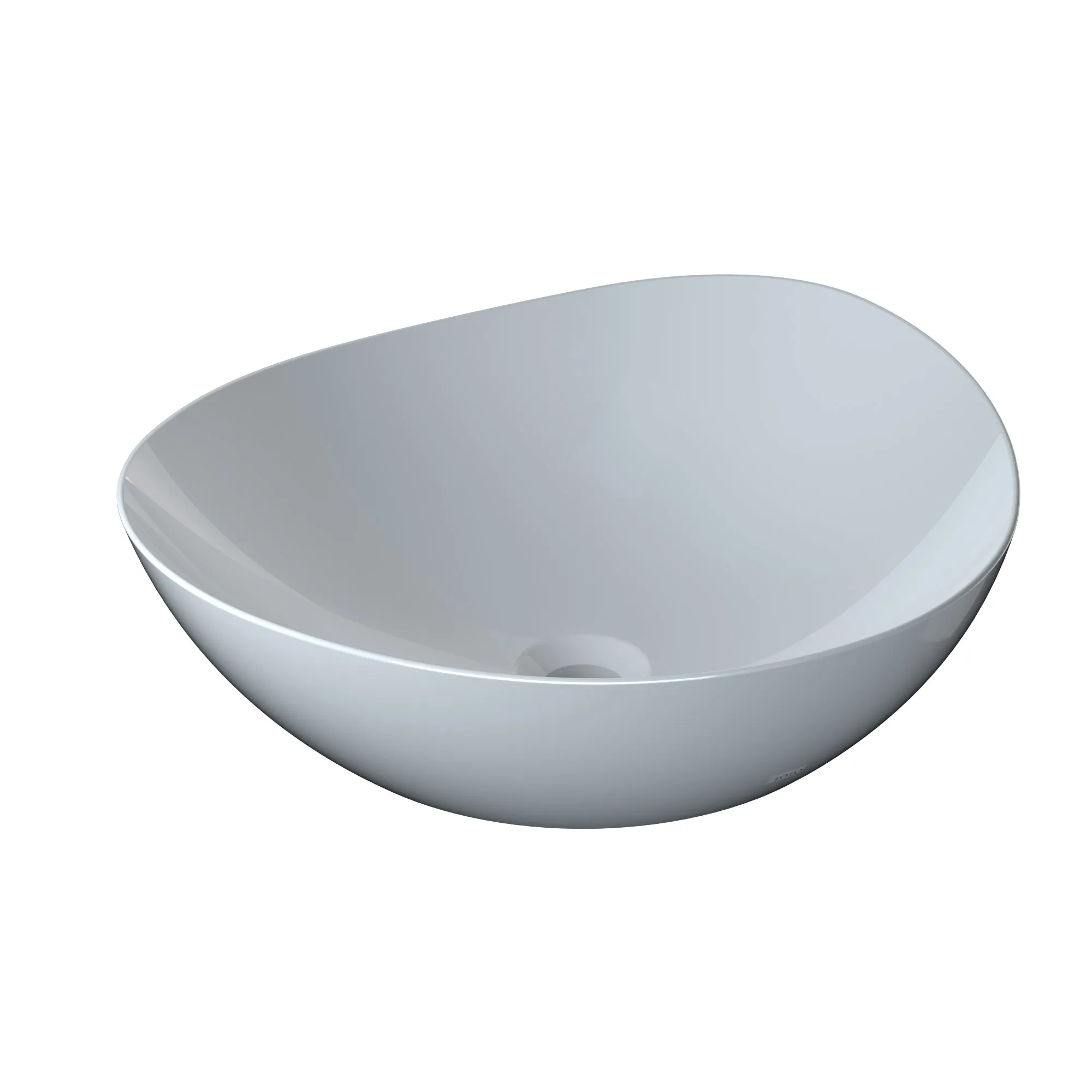 TOTO LT477G#01 Kiwami Asymmetrical Vessel Bathroom Sink with CEFIONTECT, Cotton White