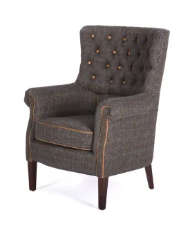 Uist Night Harris Tweed Holker Armchair