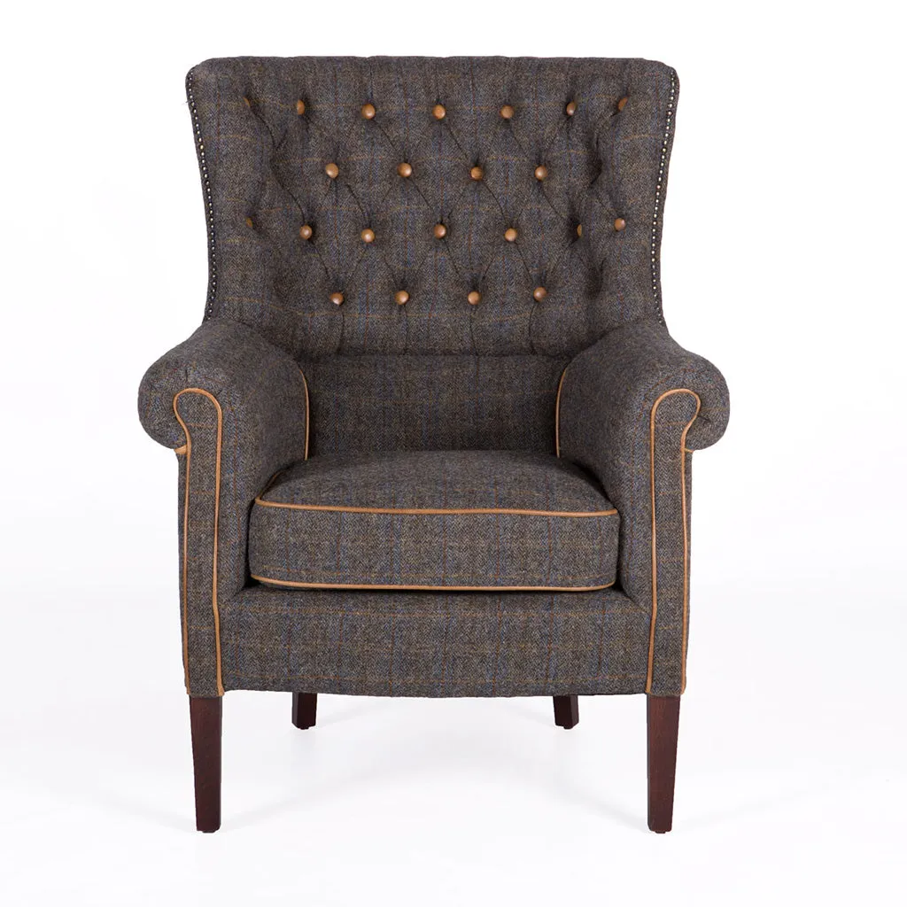 Uist Night Harris Tweed Holker Armchair