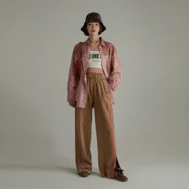 Waist Slit Wide-Leg Long Casual Pants